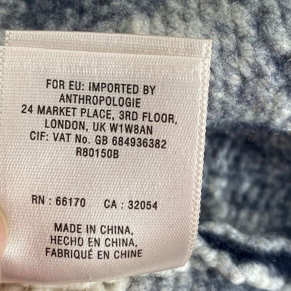 Field Flower Anthropologie Cream & Navy Sweater Alpaca blend S Boho Cottage Core - Picture 12 of 12